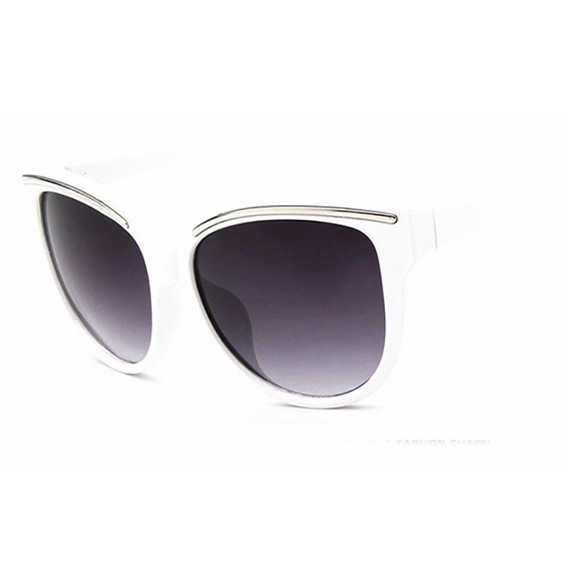 DIGUYAO marque de Lux солнцезащитные очки oculos de sol feminino женские брендовые дизайнерские винтажные черные солнцезащитные очки кошачий глаз - Цвет линз: Белый