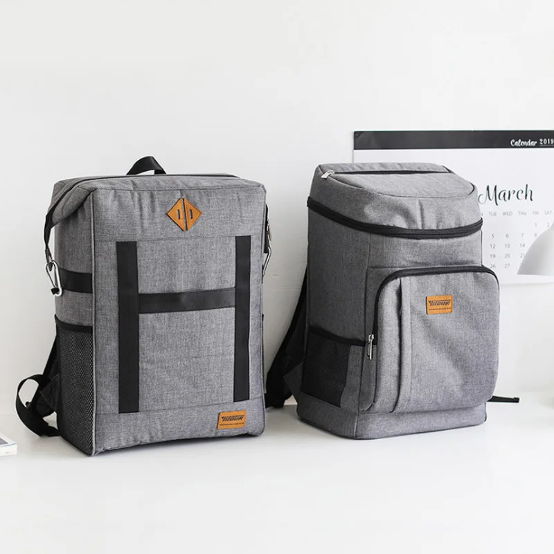 

Mihawk Large Capacity Insulation Bag Food Fresh Keeping Picnic Cooler Tote Oxford Wine Lunch Package Bottle Thermal Zip Backpack
