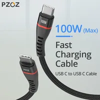 PZOZ 100W USB C na USB typ C kabel szybkie ładowanie 4.0 PD 5A szybkie ładowanie dla MacBook iPad Samsung Xiaomi 60W USBC ładowarka przewód 2