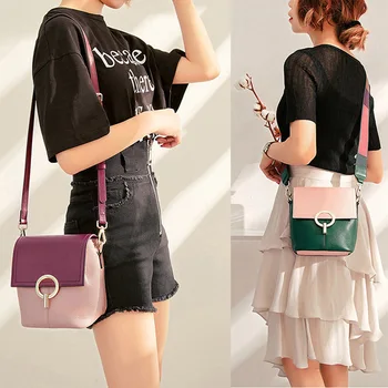 

2020 new hit color leather bucket bag fashion messenger bag broadband shoulder bag