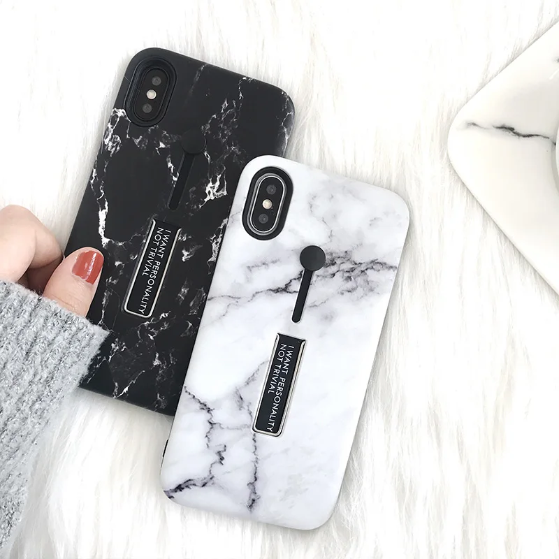 Противоударный силиконовый чехол с мраморным узором для iphone XS Max X XR Ring Grip 6 6s 7 8 plus