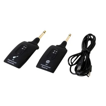 

2.4GHz Wireless Guitar Transmitter Receiver USB Rechargeable Professional Transmitting System for Electric Guitar (Black)
