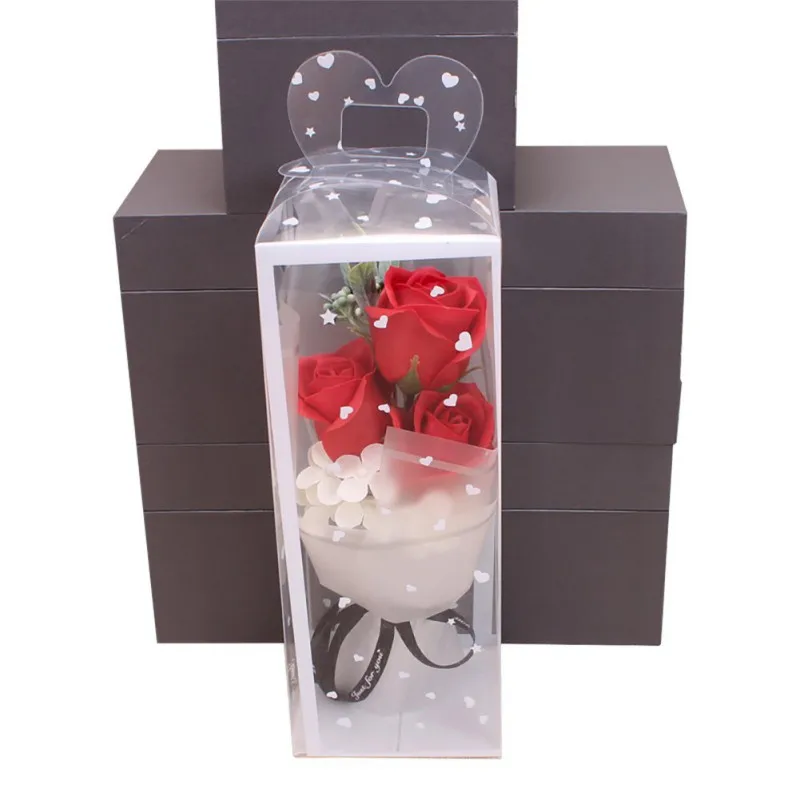 3pcs/set Scented Bath Soap Red Pink Rose Soap Flower Petal For girl Wedding Valentines Day Mothers Day Teacher's Day best Gift - Цвет: R