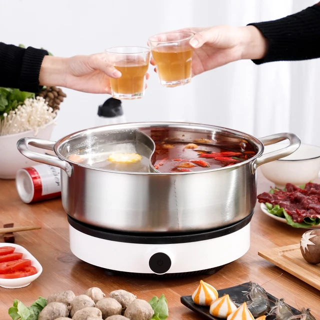 Baig soup pot stainless steel household induction cooker gas stove special  double-ear thickened milk pot cooking porridge and soup small stew pot