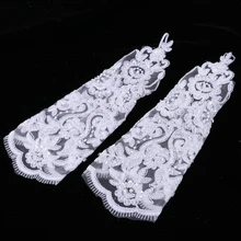 Свадебные женские перчатки вечерний костюм перчатки на запястье жемчужный Цветочный декор