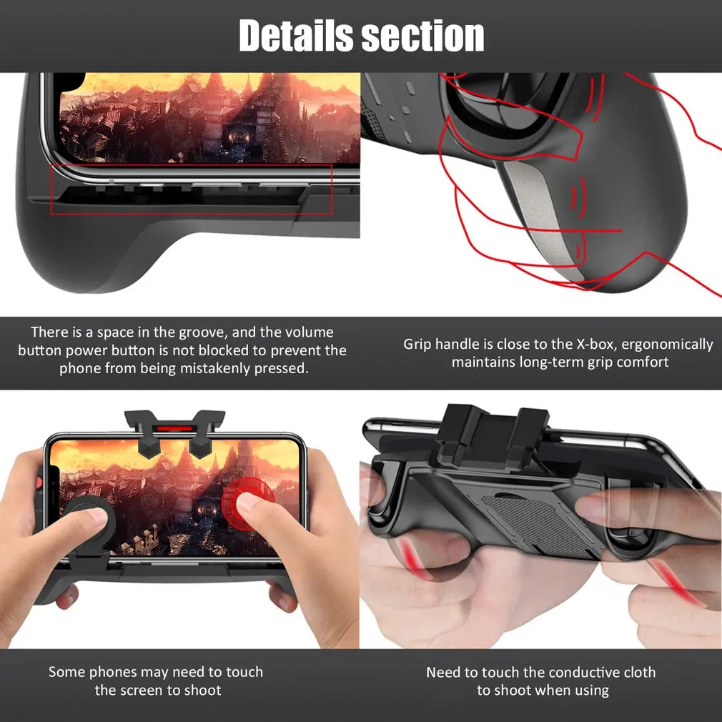  AK21 PUBG Game Controller Gamepad Metal Trigger Shooting Free Fire Gamepad Joystick For IOS Android