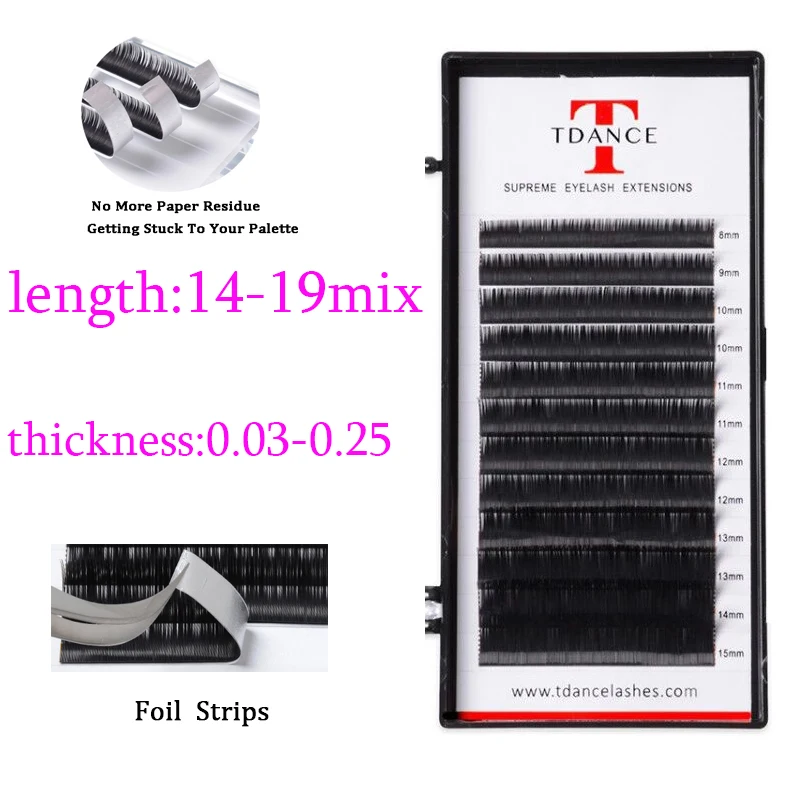

TDANCE Individual Eyelash Extension 14-19mix High Quality False Mink Lash False Volume Eyelash Extension