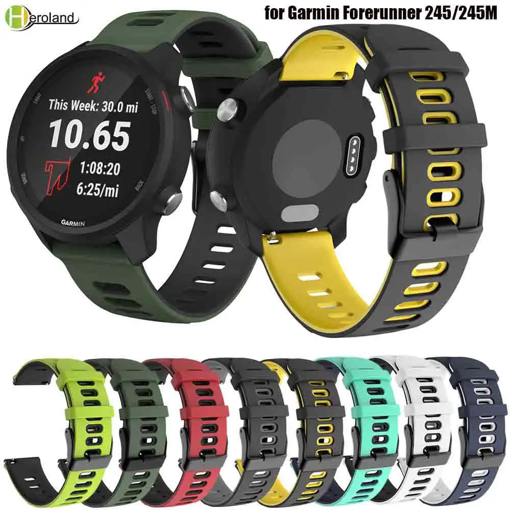 20 мм ремешок для часов Garmin Forerunner 245/245M/Vivoactive 3 /vivoactive музыка мягкий силиконовый