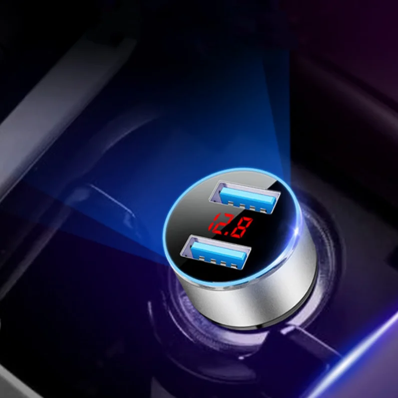 

3.1A Dual USB Car Charger Car Charger Power 2 Port LCD Display 12-24V Cigarette Socket Lighter Fast Adapter Car Styling