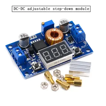 

XL4015 High power 5A 75W DC-DC Adjustable Step-down Charger Module Step Down Buck Converter LED Driver with Red Voltmeter