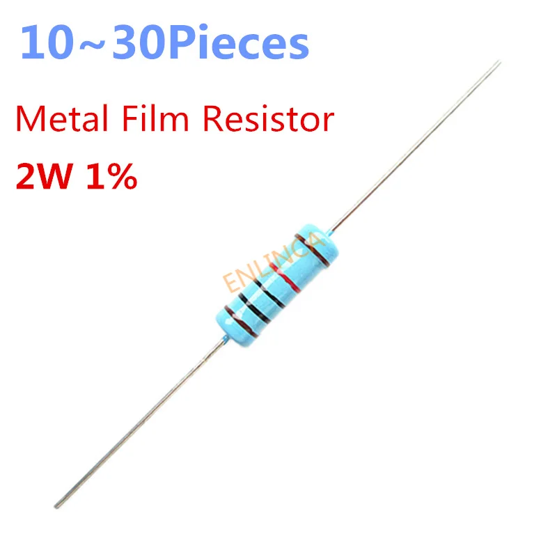 10~30pieces 3.3K ohm 2W 1% Radial DIP Metal Film Axial Resistor 3.3Kohm Resistors | Электронные компоненты и