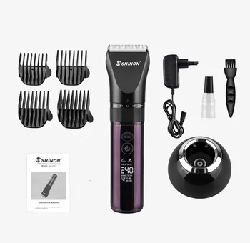 

Professional Waterproof Hair TrimmerDisplay Men's Hair Clipper Grooming Low Noise Clipper Titanium Ceramic Blade Adult