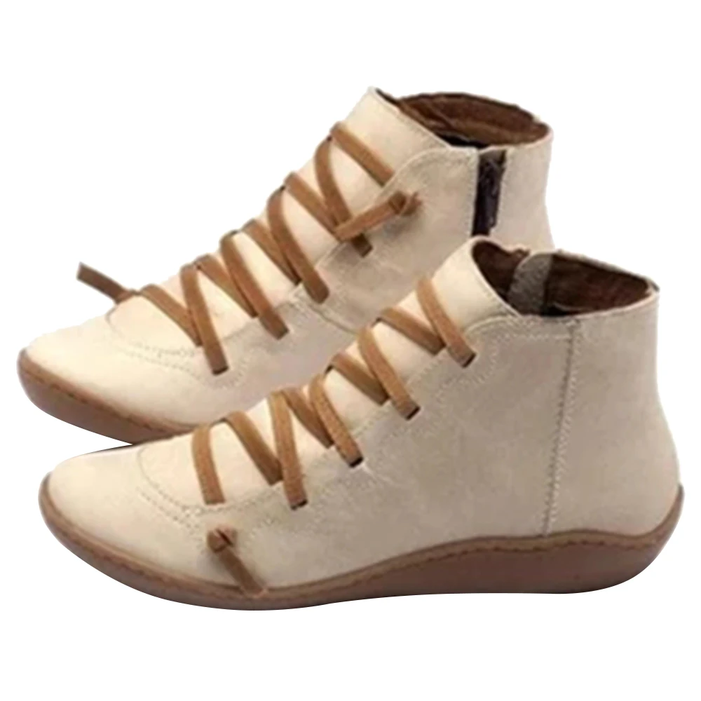 WENYUJH/женские зимние ботинки; весенние ботильоны из натуральной кожи на плоской подошве; женские короткие коричневые ботинки на меху; коллекция года; женские ботинки на шнуровке