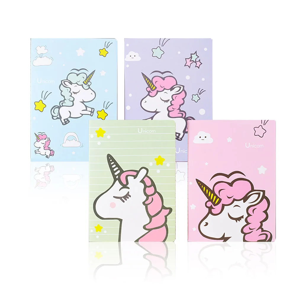 New cartoon unicorn + pen notebook mini portable week planner diary notepad stationery school supplies 50 page