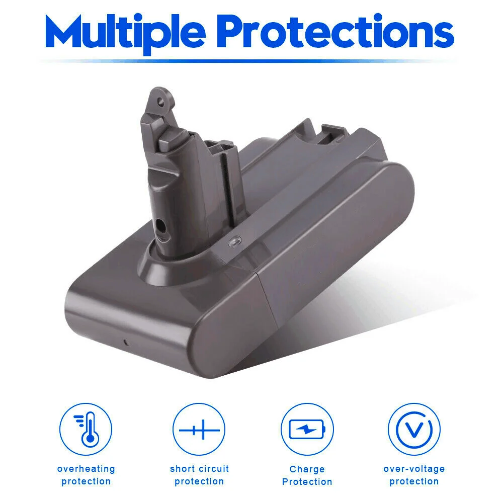 For Dyson 21.6V 6000mAh Replacement Battery and Charger for Dyson