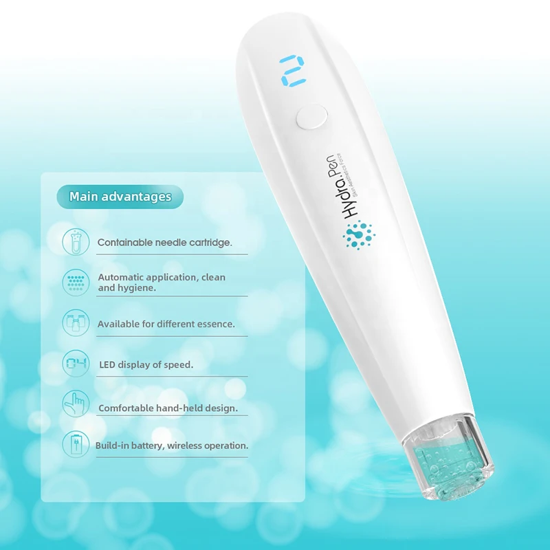 Profissional sem Fio Injector de Água Hydra Caneta Microneedling Infusão Automática Portátil Inteligente Mesotherapy h2 9 Hydra caneta h2 profissional sem fio microneedling