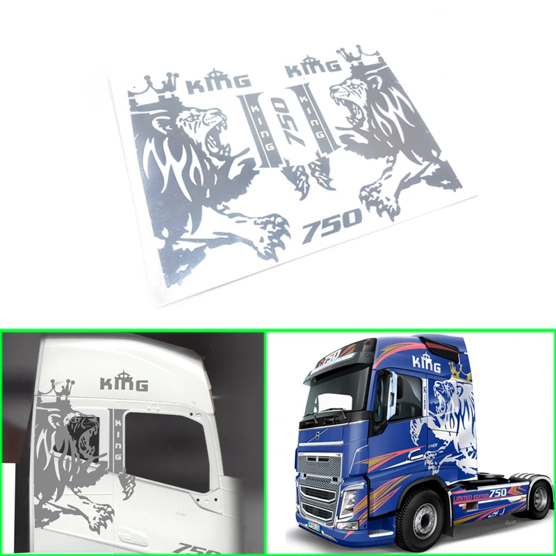 Металлическая Наклейка для 1/14 Tamiya RC грузовик прицеп самосвал VOLVO FH16 750