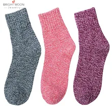 Яркая луна, пять пар мужских и женских зимних теплых носков с имитацией шерсти, толстые тканые толстые носки, одноцветные матросские носки