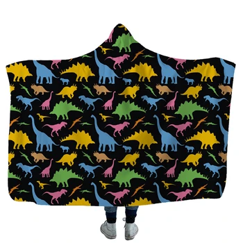 

Thicken Soft Fleece Throw Blanket Cartoon 3D Dragon Printing Hooded Blanket Winter Warm Super Soft Hoodie Blanket Funny Gift