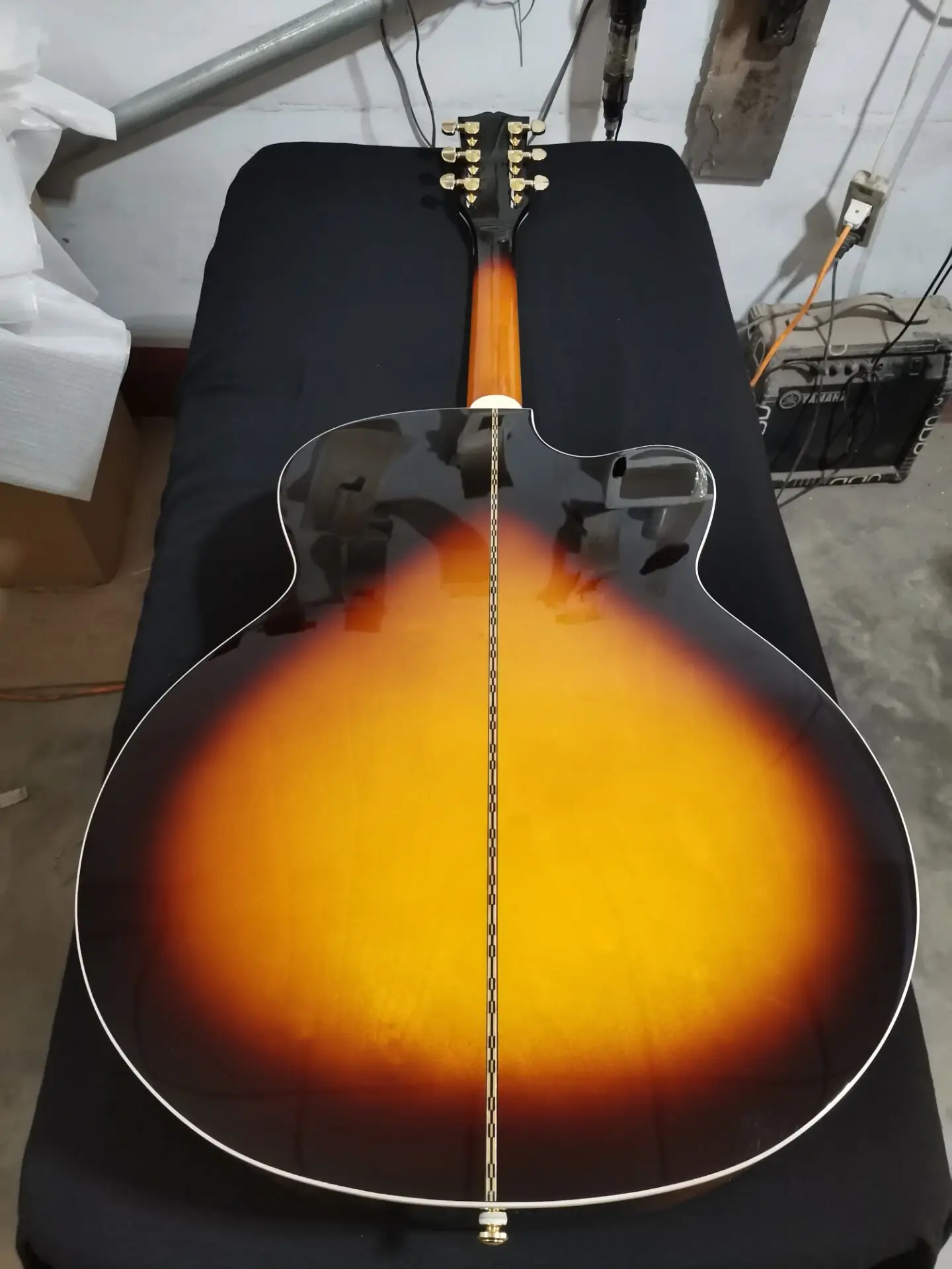 Бесплатная доставка sunburst гитара jumbo body 43 дюйма акустическая электрическая с