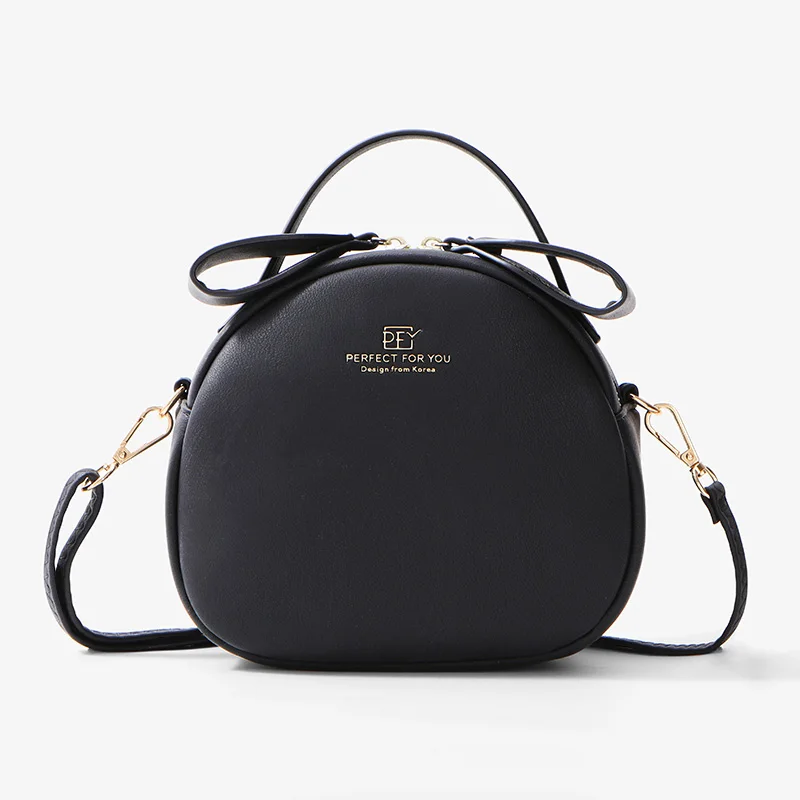 WEICHEN, милая Геометрическая женская сумка, мягкая кожа, женская сумка через плечо, сумка-мессенджер, Женская круглая сумка, женская сумка на плечо - Цвет: Black