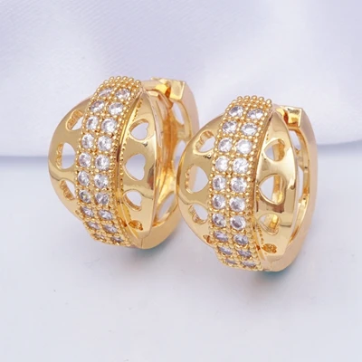Стразы, циркониевые Кристальные серьги, 30 стилей, круглые серьги-кольца для женщин и мужчин, Позолоченные модные свадебные ювелирные изделия - Окраска металла: 0152