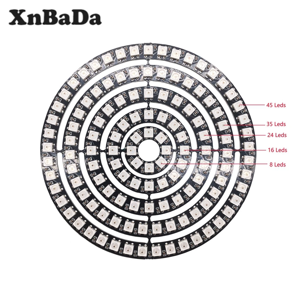 Светодиодный пиксель кольцо WS2812B прибор приемно 8/16/24/35/45 светодиодный s 5050 RGB