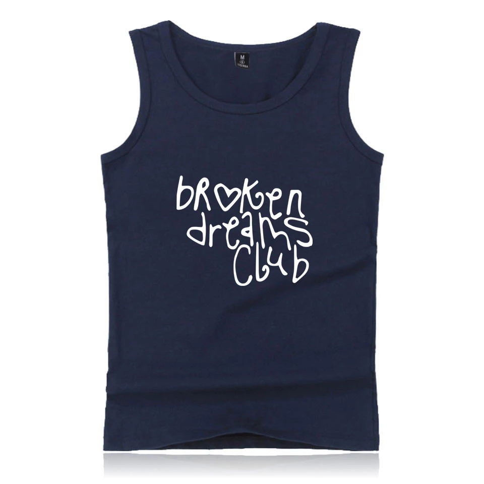 Broken Dreams клуб печати Для мужчин с О-образным вырезом топы весна лето Харадзюку Повседневное модные спортивные без рукавов жилет, распродажа