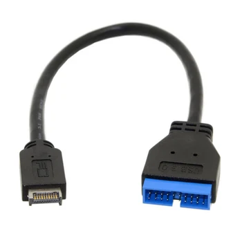 

20cm Adapter Cable Connector Type-E To 20 Pin Extension USB 3.1 Transfer Black Long Convert Front Panel For ASUS Motherboard