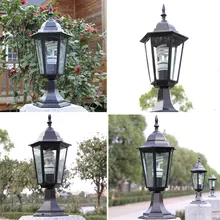Алюминиевый сплав Патио Водонепроницаемый столбик украшение утечка отверстие двора светильник садовый светильник прочный стеклянный винтажный открытый