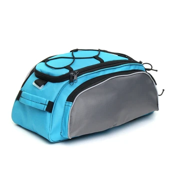

Outdoor Bicycle Back Pack Bike Rear Seat Saddle Bag Shoulder Handbag Cycling Storage Pannier Riding Travel Bag—Blue Gray
