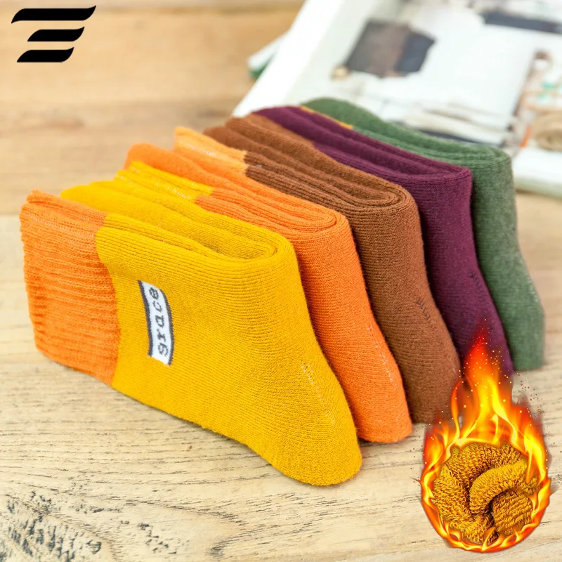

1pair New Winter Thick Warm Wool terry towel Women Sock Vintage Christmas grace Socks Colorful Socks Gift winter cute sokken