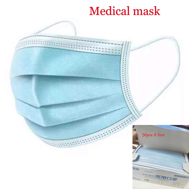 

Hot Sale Medical Mask Fast Shipping Face Mouth Mask Three-Layer Non Woven Disposable Medical protect Dust Surgical Medical Masks