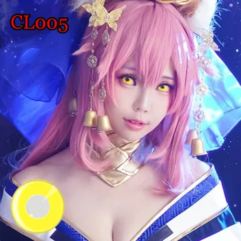 

1 Tone Yellow Cosplay Contact Lenses Yearly Disposable Soft Colore Lenses For Anime Eyes Yellow Zombie CL005