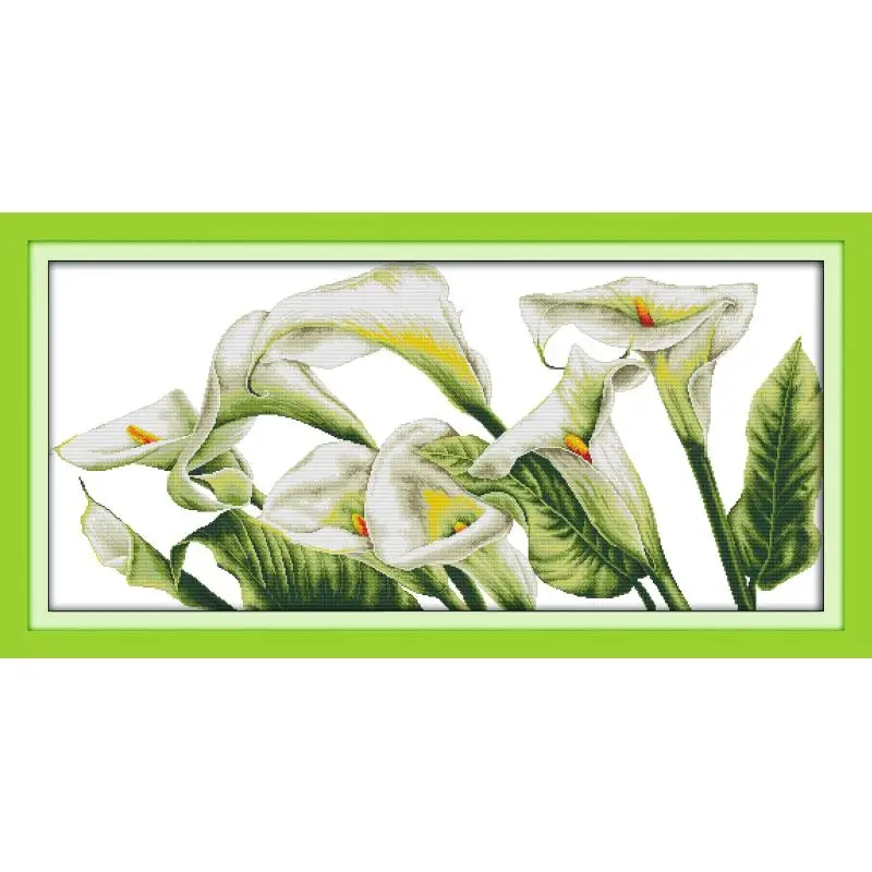 Joy Sunday Calla DIY Crafts Cross Stitch Printed Patterns 11&amp14CT DMC Kits Embroidery Needlework Sets | Дом и сад