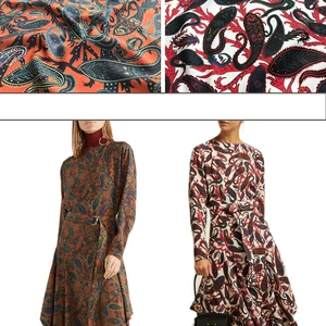 Ткань из полиэстера с цветочным принтом кешью, ширина 145 см, платье-рубашка, Женская ткань ручной работы «сделай сам» для шитья, alibaba express