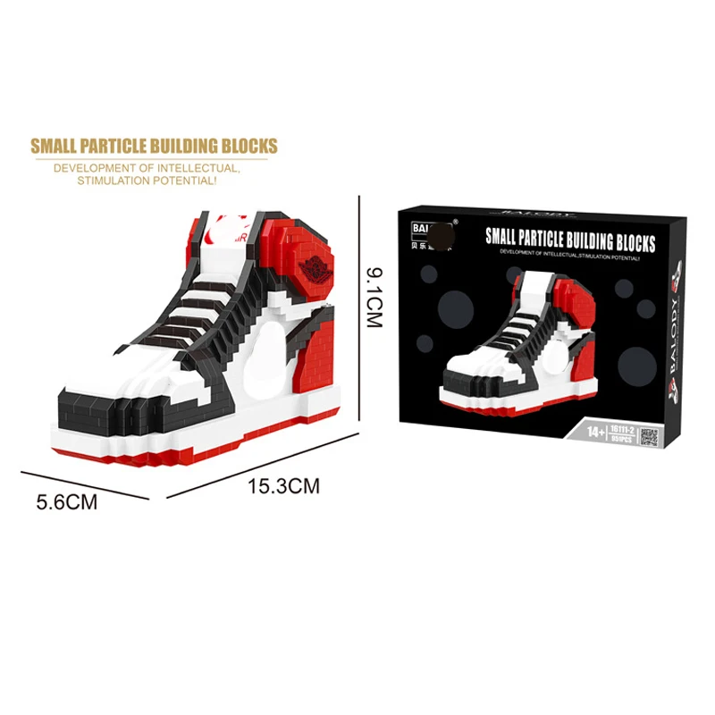 

AJ Legoed building block shoes compatible with Chicago black red toe lightning A] peripheral sneaker toy gift A gift for a boy