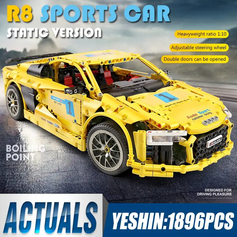 Technic автомобиль игрушки R8 V10 Скорость автомобиля совместимый с Iphone MOC-4463 сборка