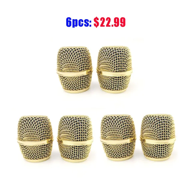 2pcs Polished Gold Beta87A Mesh Grille Metal Ball For Shure Microphone Accessories Wholesales 6pcs