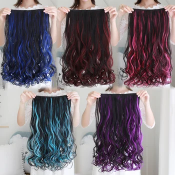 

55cm Long 5 Clip in Hair Extension Straight Hairpiece Synthetic Hair For Women