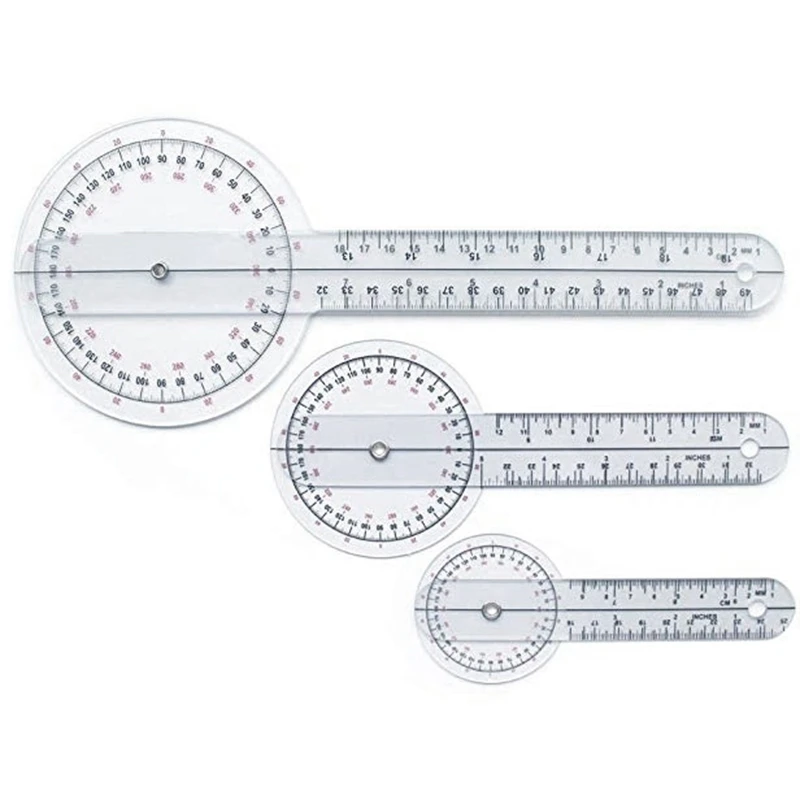 

3Pcs/Set Spinals Goniometer Protractors Userful Multi-Ruler Goniometer Angle Medical Spinal Ruler 360 Degree 180 Degree