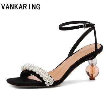 

high heel sandals women shoes sheepskin leather black open toe strange fretwork heel summer women party wedding shoes sandals