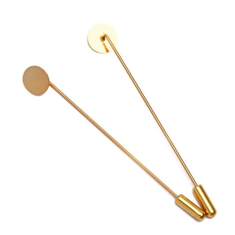 10 Pieces Men' Flower Glue On lapel pin stick Pin For Suit Boutonniere Pins  - Gold, 7cm