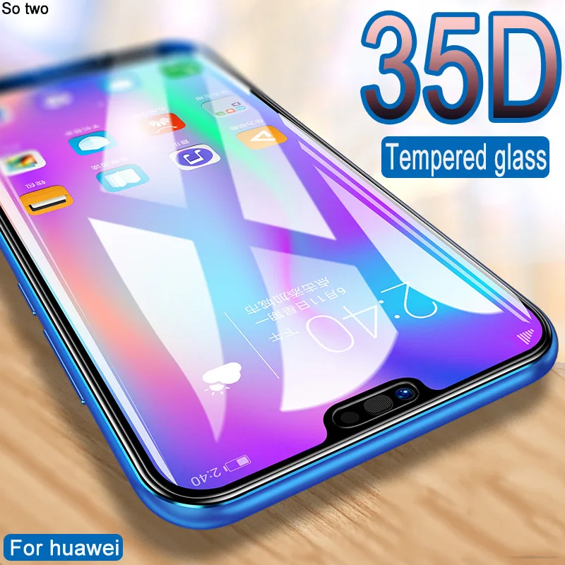 Закаленное стекло 35D для Huawei P20 30 Lite Pro Honor 9 lite 10 Защитная пленка экрана Mate 20