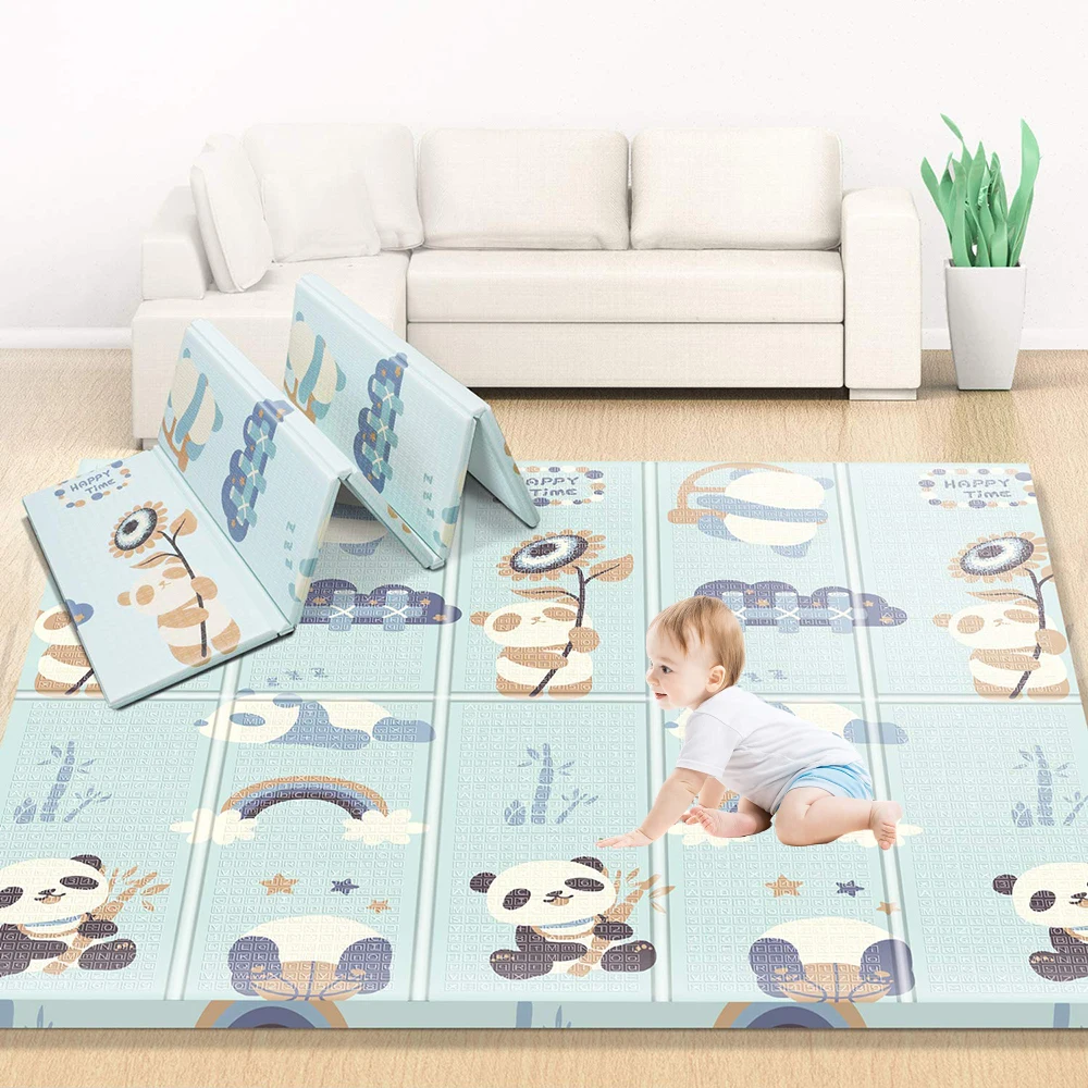 Children's Mat Baby Playmat Foldable Kids Carpet Xpe Foam Puzzle Double-Sided Climbing Pad Waterproof Non-Toxic Games Rug | Игрушки и