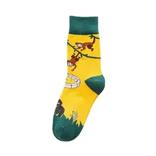 Модные хлопковые уличные носки без пятки с фруктовым принтом для женщин и девочек, чулки, кремовые креативные носки Sokken Crazy Chaussette Femme 12,16