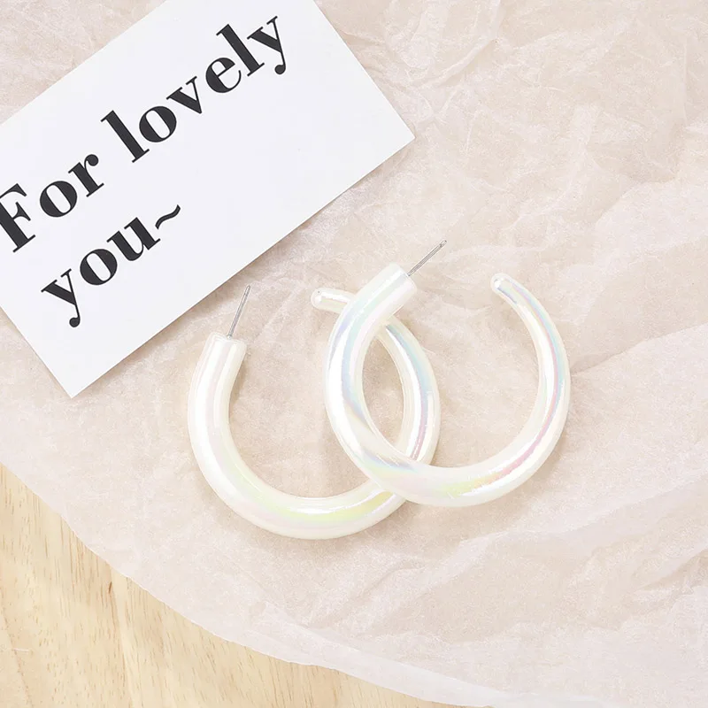 

AMORCOME Simple Design Metal Round Circle Earrings Metal Chunk Big Geometric Statement Dangle Earring Party Jewelry Accessories