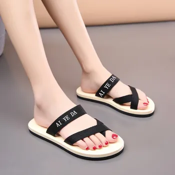 

2019 Summer Slippers Women Lovers Couples Sandals Beach Flats Slippers Women Flip Flops Fashion Unisex Shoes Black Slides