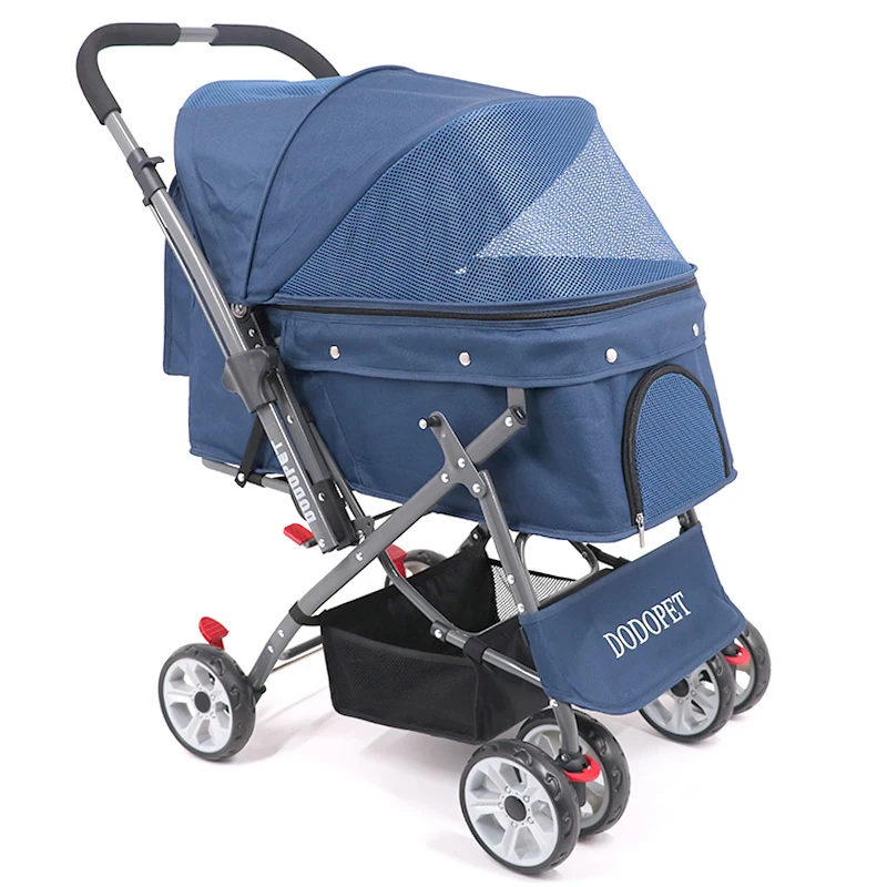 Two-way Implementation of Pet Stroller Large Four-wheeled Pet Car Big Cat Big Dog Foldable Cart Outbound Supplies