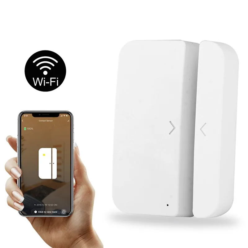 

Door Window Magnetic WIFI Remote Alarm Reminder Linkage Smart Sensor APP Home Simple Convenient Induction Detector 70*20*16MM